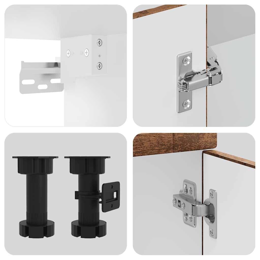 vidaXL 4-tlg. Küchenschrank-Set Porto Altholz-Optik Holzwerkstoff