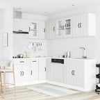 vidaXL 11-tlg. Küchenschrank-Set Kalmar Weiß Holzwerkstoff