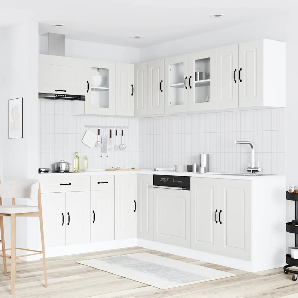 vidaXL 11-tlg. Küchenschrank-Set Kalmar Weiß Holzwerkstoff