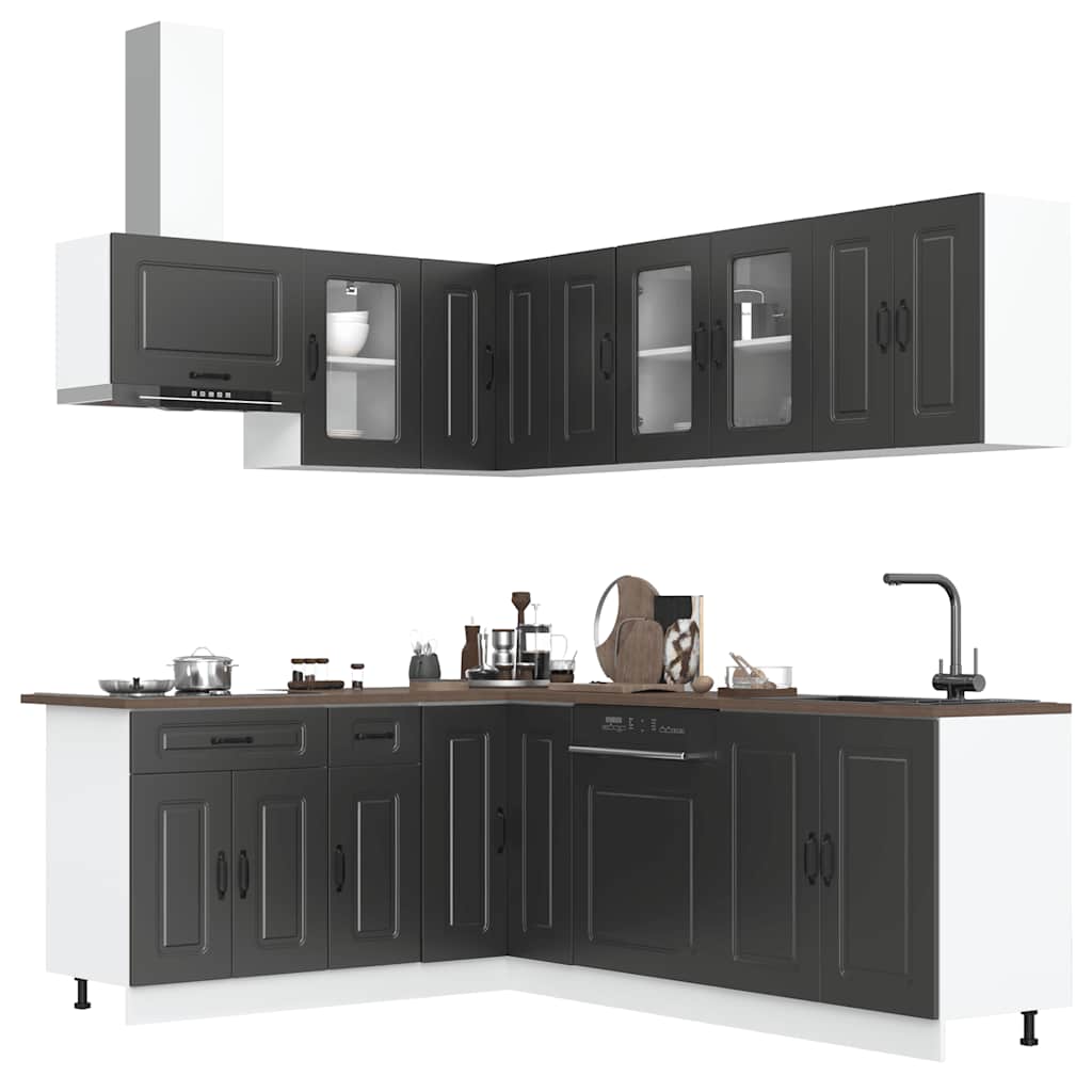 vidaXL 11-tlg. Küchenschrank-Set Kalmar Weiß Holzwerkstoff