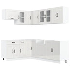vidaXL 11-tlg. Küchenschrank-Set Kalmar Hochglanz-Weiß Holzwerkstoff