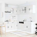 vidaXL 11-tlg. Küchenschrank-Set Kalmar Hochglanz-Weiß Holzwerkstoff