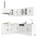 vidaXL 11-tlg. Küchenschrank-Set Kalmar Hochglanz-Weiß Holzwerkstoff
