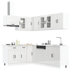 vidaXL 11-tlg. Küchenschrank-Set Kalmar Hochglanz-Weiß Holzwerkstoff