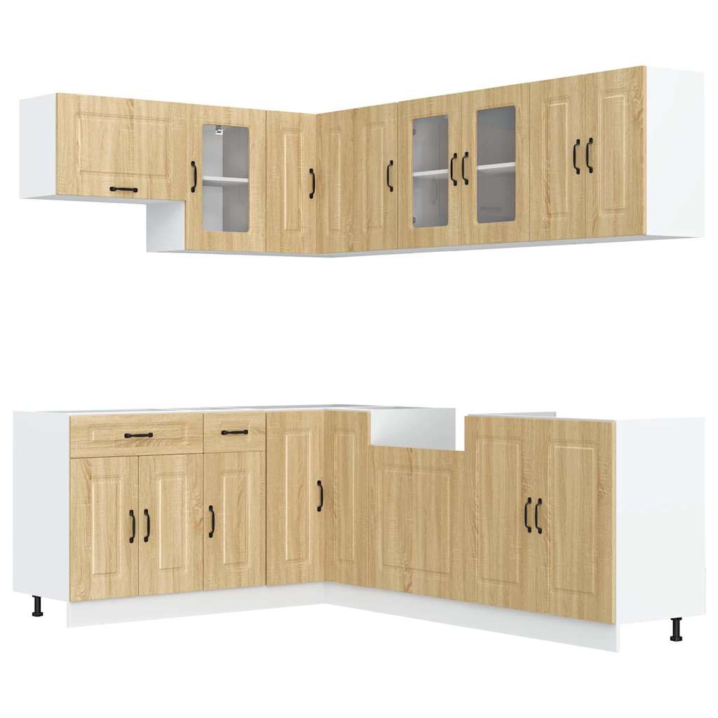 vidaXL 11-tlg. Küchenschrank-Set Kalmar Sonoma-Eiche Holzwerkstoff