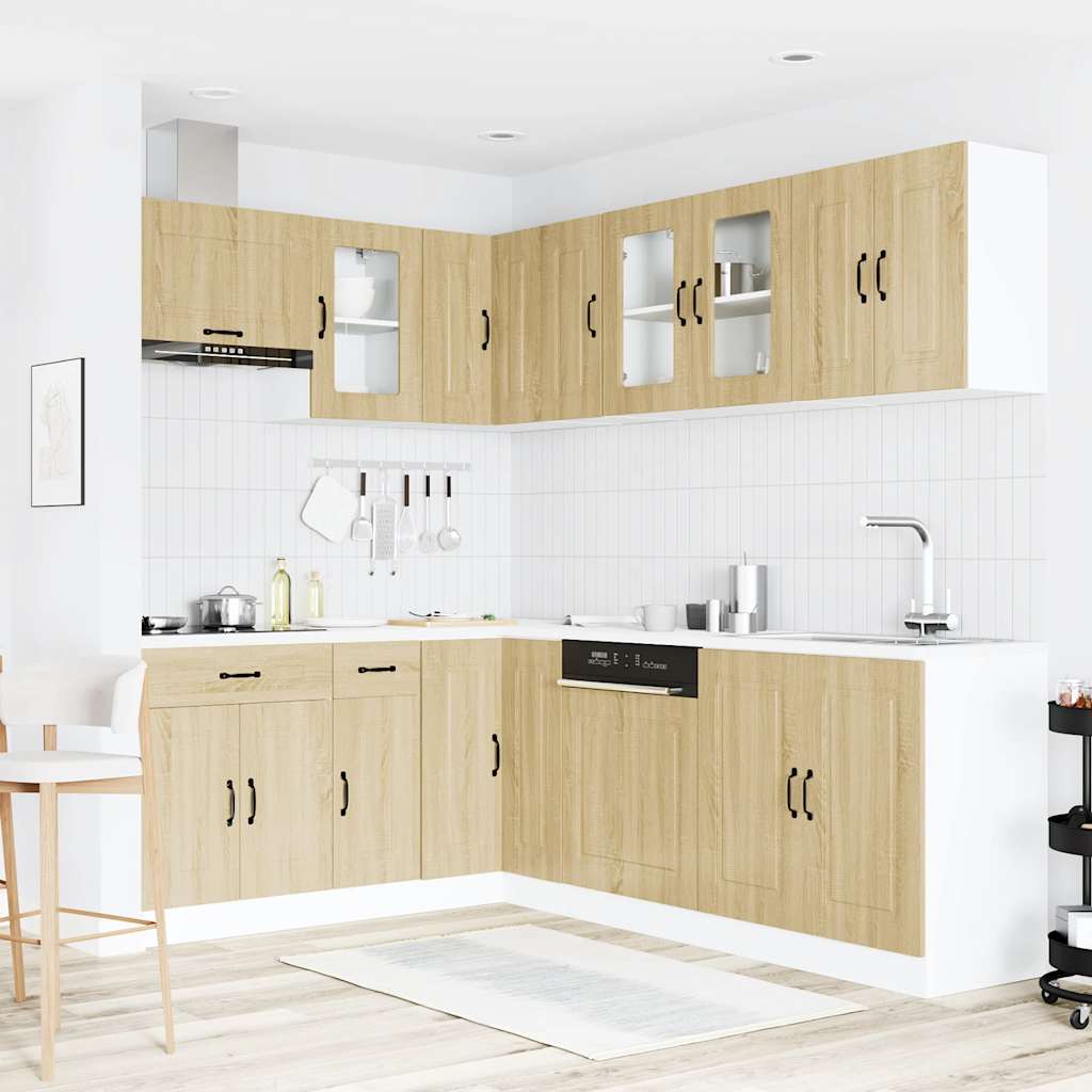 vidaXL 11-tlg. Küchenschrank-Set Kalmar Sonoma-Eiche Holzwerkstoff