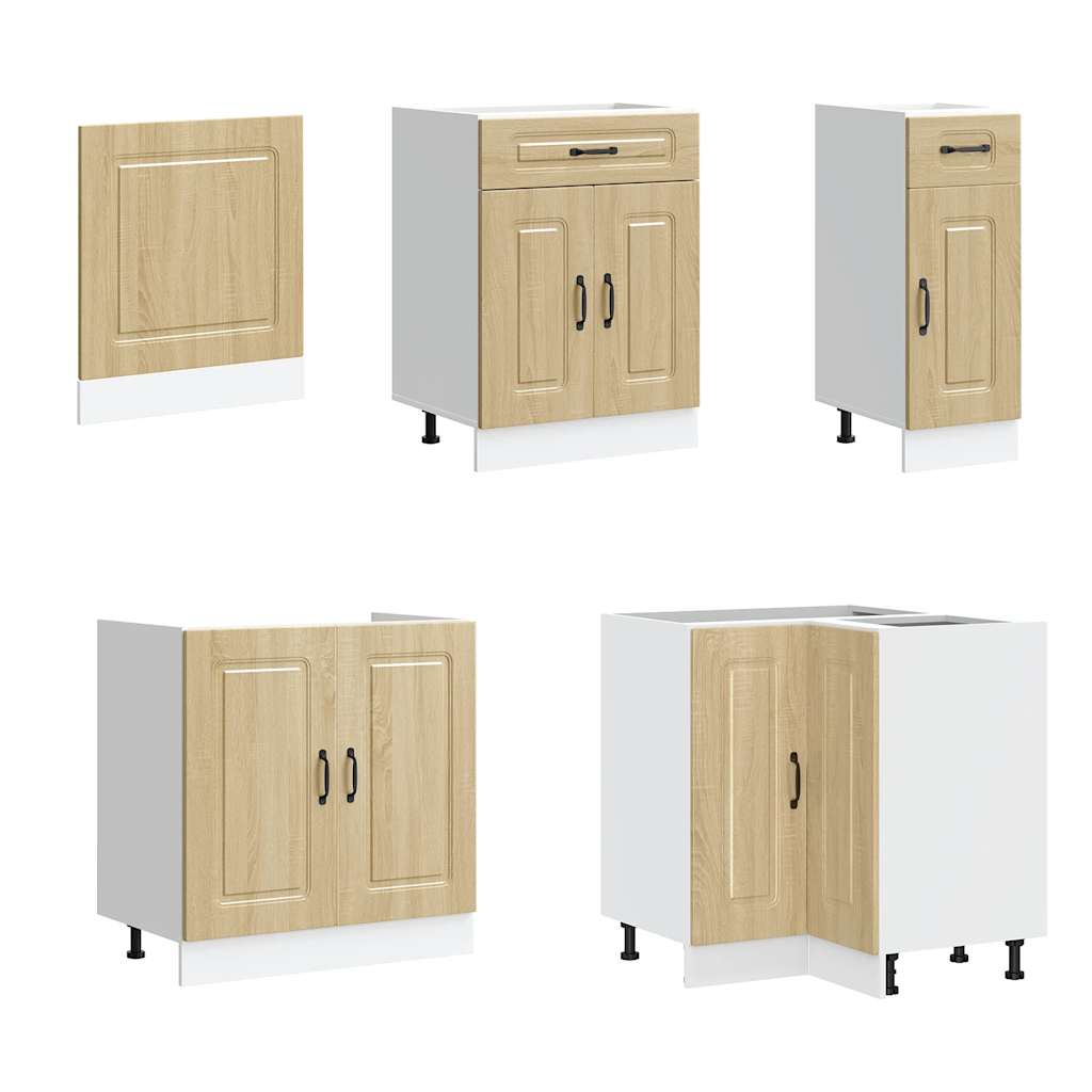 vidaXL 11-tlg. Küchenschrank-Set Kalmar Sonoma-Eiche Holzwerkstoff