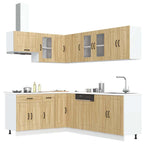 vidaXL 11-tlg. Küchenschrank-Set Kalmar Sonoma-Eiche Holzwerkstoff