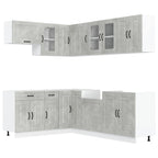 vidaXL 11-tlg. Küchenschrank-Set Kalmar Betongrau Holzwerkstoff