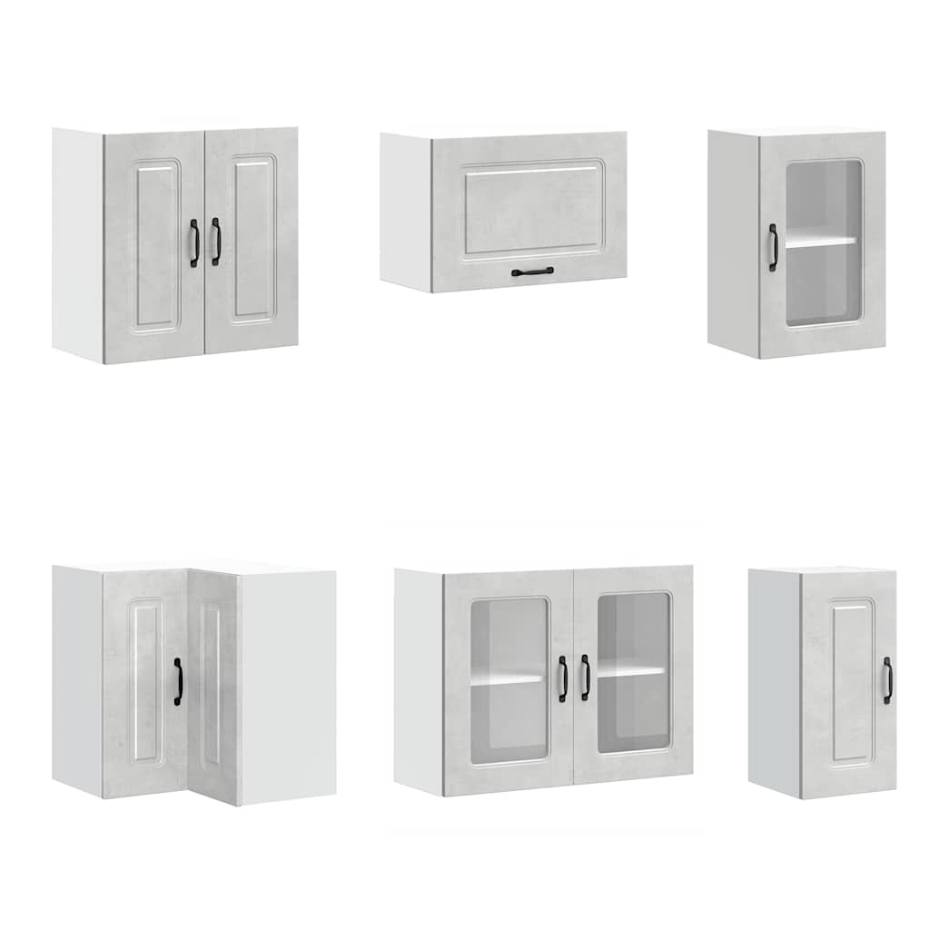 vidaXL 11-tlg. Küchenschrank-Set Kalmar Betongrau Holzwerkstoff