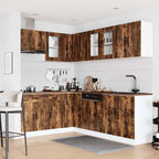 vidaXL 11-tlg. Küchenschrank-Set Kalmar Räuchereiche Holzwerkstoff