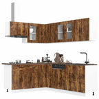 vidaXL 11-tlg. Küchenschrank-Set Kalmar Räuchereiche Holzwerkstoff