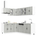 vidaXL 11-tlg. Küchenschrank-Set Kalmar Grau Sonoma Holzwerkstoff