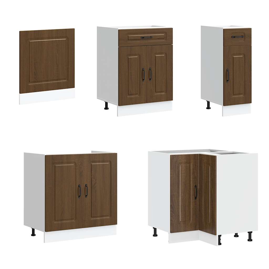 vidaXL 11-tlg. Küchenschrank-Set Kalmar Braun Eichen-Optik Holzwerkstoff