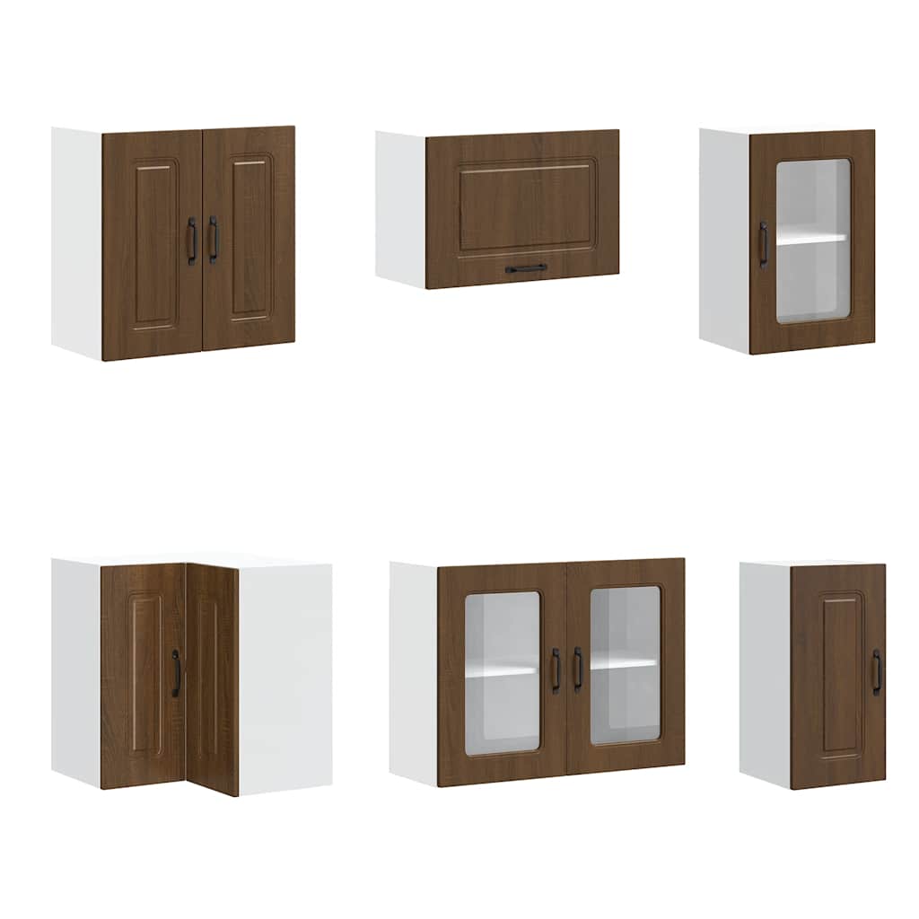 vidaXL 11-tlg. Küchenschrank-Set Kalmar Braun Eichen-Optik Holzwerkstoff