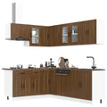 vidaXL 11-tlg. Küchenschrank-Set Kalmar Braun Eichen-Optik Holzwerkstoff