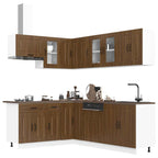 vidaXL 11-tlg. Küchenschrank-Set Kalmar Braun Eichen-Optik Holzwerkstoff