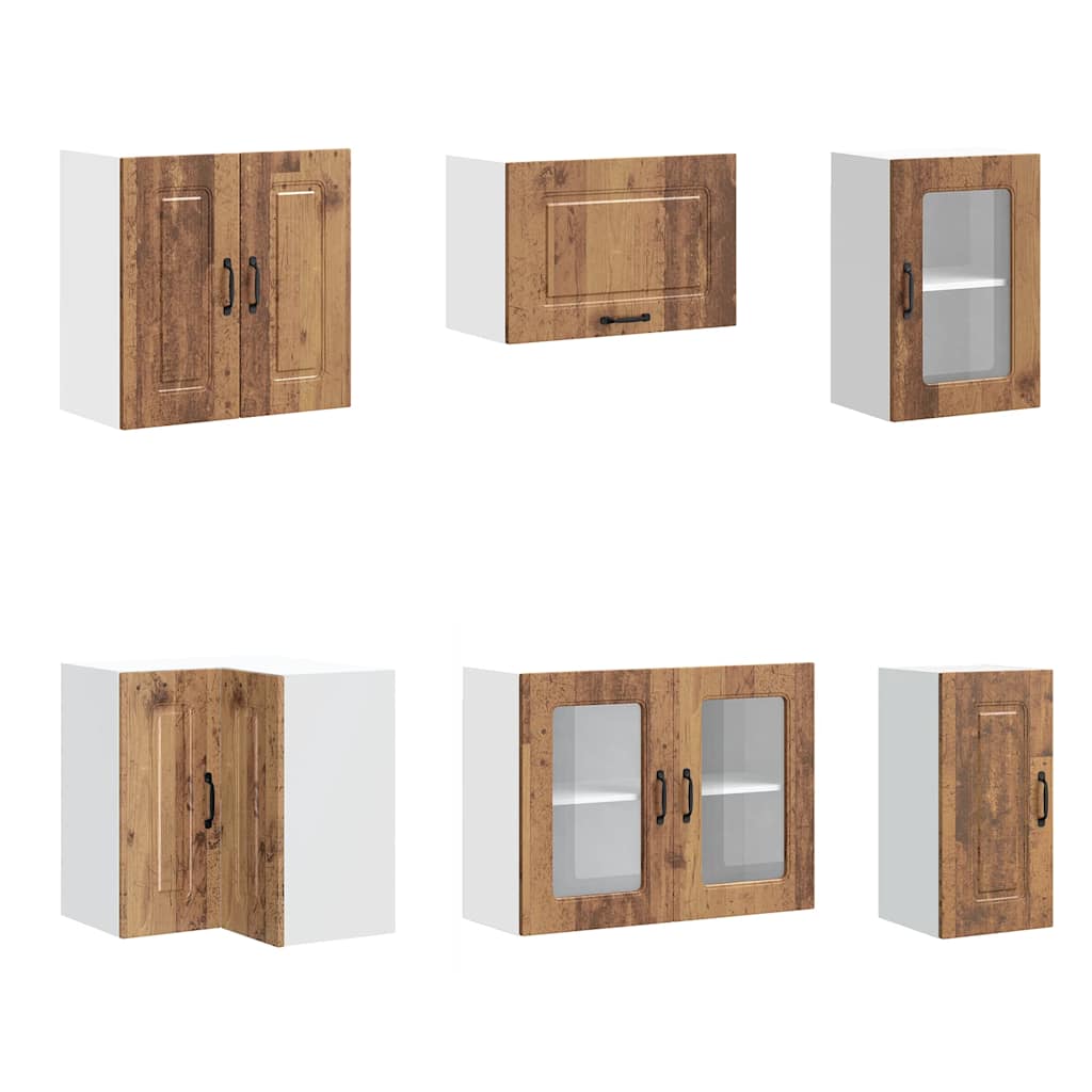 vidaXL 11-tlg. Küchenschrank-Set Kalmar Altholz-Optik Holzwerkstoff