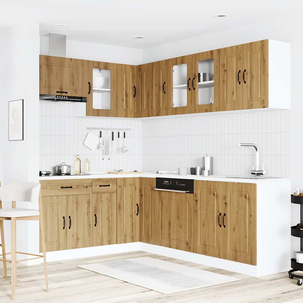 vidaXL 11-tlg. Küchenschrank-Set Kalmar Artisan-Eiche Holzwerkstoff