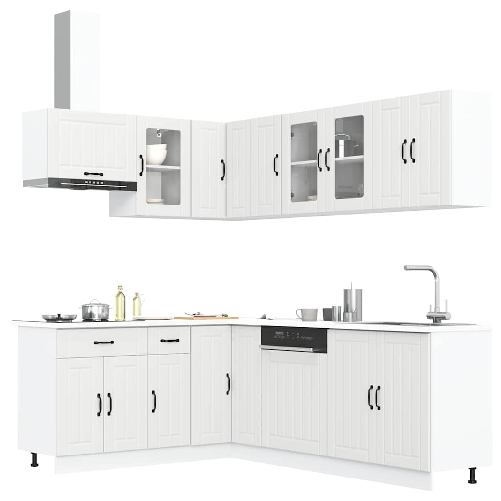 vidaXL 11-tlg. Küchenschrank-Set Lucca Weiß Holzwerkstoff