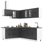 vidaXL 11-tlg. Küchenschrank-Set Lucca Weiß Holzwerkstoff