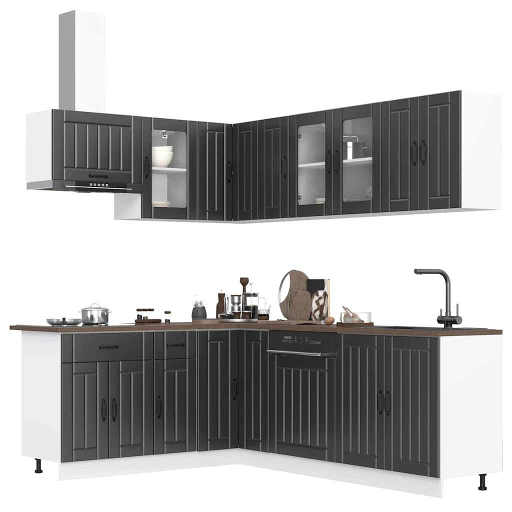vidaXL 11-tlg. Küchenschrank-Set Lucca Weiß Holzwerkstoff