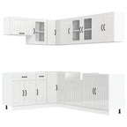 vidaXL 11-tlg. Küchenschrank-Set Lucca Hochglanz-Weiß Holzwerkstoff