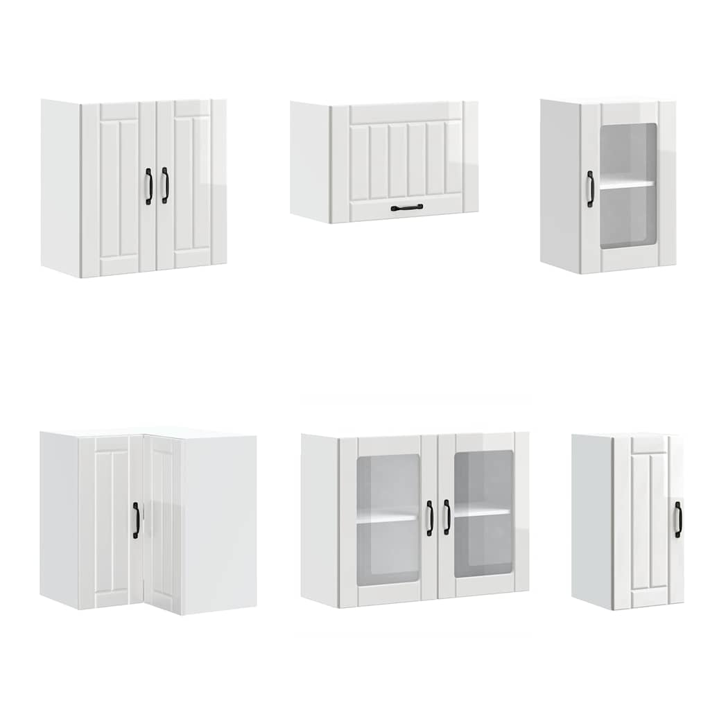 vidaXL 11-tlg. Küchenschrank-Set Lucca Hochglanz-Weiß Holzwerkstoff