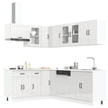 vidaXL 11-tlg. Küchenschrank-Set Lucca Hochglanz-Weiß Holzwerkstoff