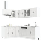 vidaXL 11-tlg. Küchenschrank-Set Lucca Hochglanz-Weiß Holzwerkstoff