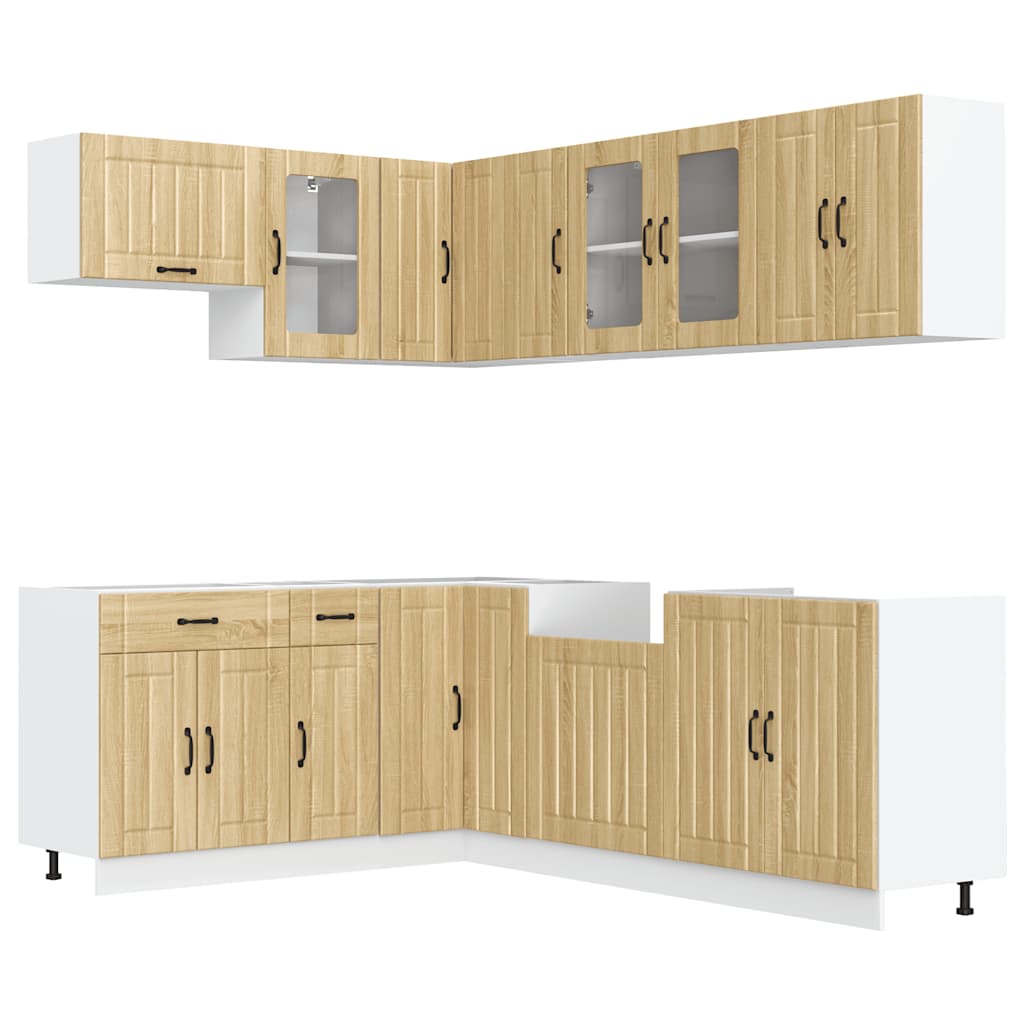 vidaXL 11-tlg. Küchenschrank-Set Lucca Sonoma-Eiche Holzwerkstoff