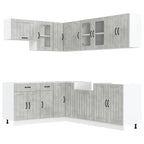 vidaXL 11-tlg. Küchenschrank-Set Lucca Betongrau Holzwerkstoff