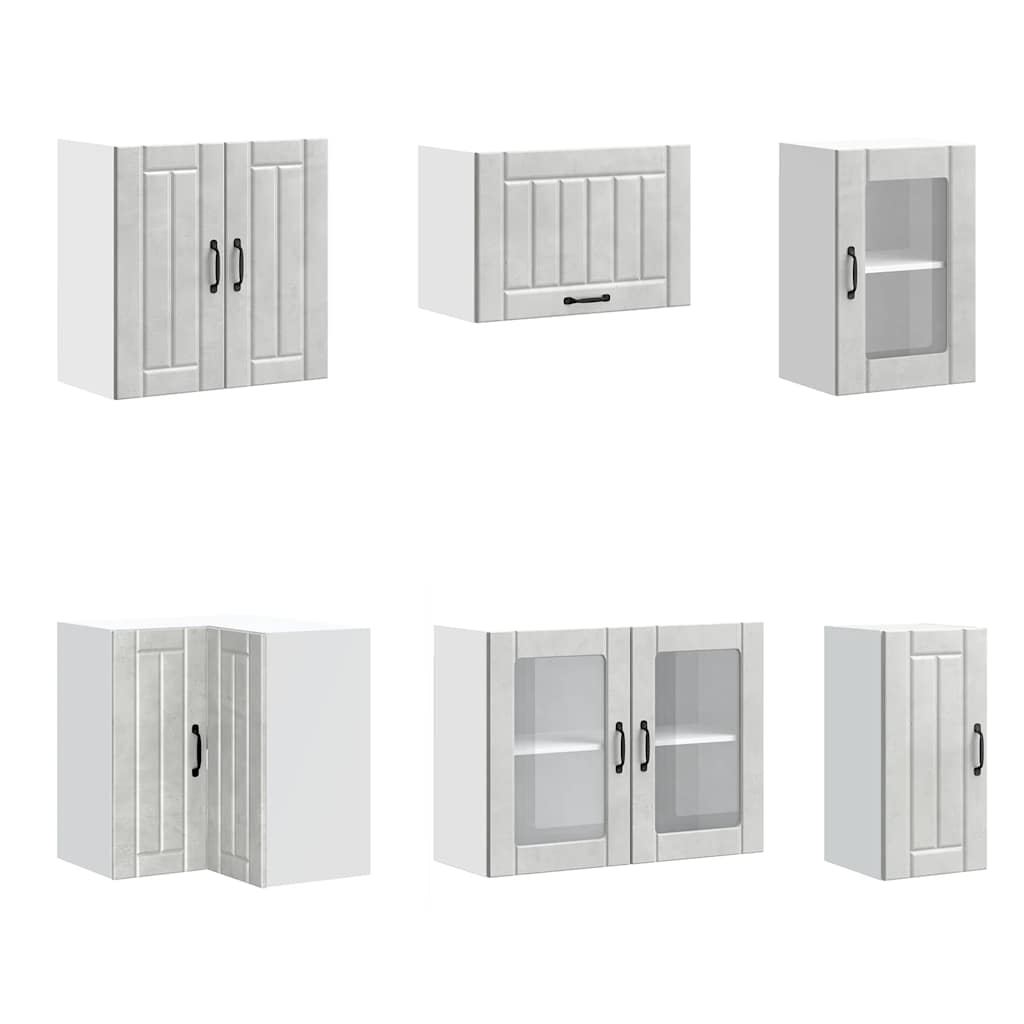 vidaXL 11-tlg. Küchenschrank-Set Lucca Betongrau Holzwerkstoff