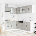 vidaXL 11-tlg. Küchenschrank-Set Lucca Grau Sonoma Holzwerkstoff