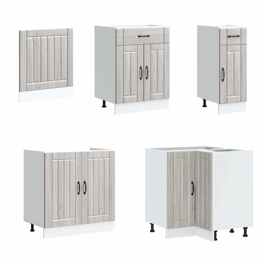 vidaXL 11-tlg. Küchenschrank-Set Lucca Grau Sonoma Holzwerkstoff