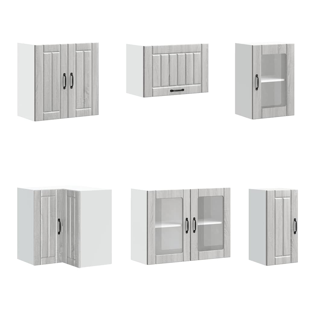 vidaXL 11-tlg. Küchenschrank-Set Lucca Grau Sonoma Holzwerkstoff
