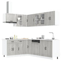 vidaXL 11-tlg. Küchenschrank-Set Lucca Grau Sonoma Holzwerkstoff