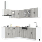 vidaXL 11-tlg. Küchenschrank-Set Lucca Grau Sonoma Holzwerkstoff