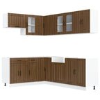vidaXL 11tlg. Küchenschrank-Set Lucca Braun Eichen-Optik Holzwerkstoff