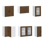 vidaXL 11tlg. Küchenschrank-Set Lucca Braun Eichen-Optik Holzwerkstoff