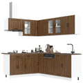 vidaXL 11tlg. Küchenschrank-Set Lucca Braun Eichen-Optik Holzwerkstoff