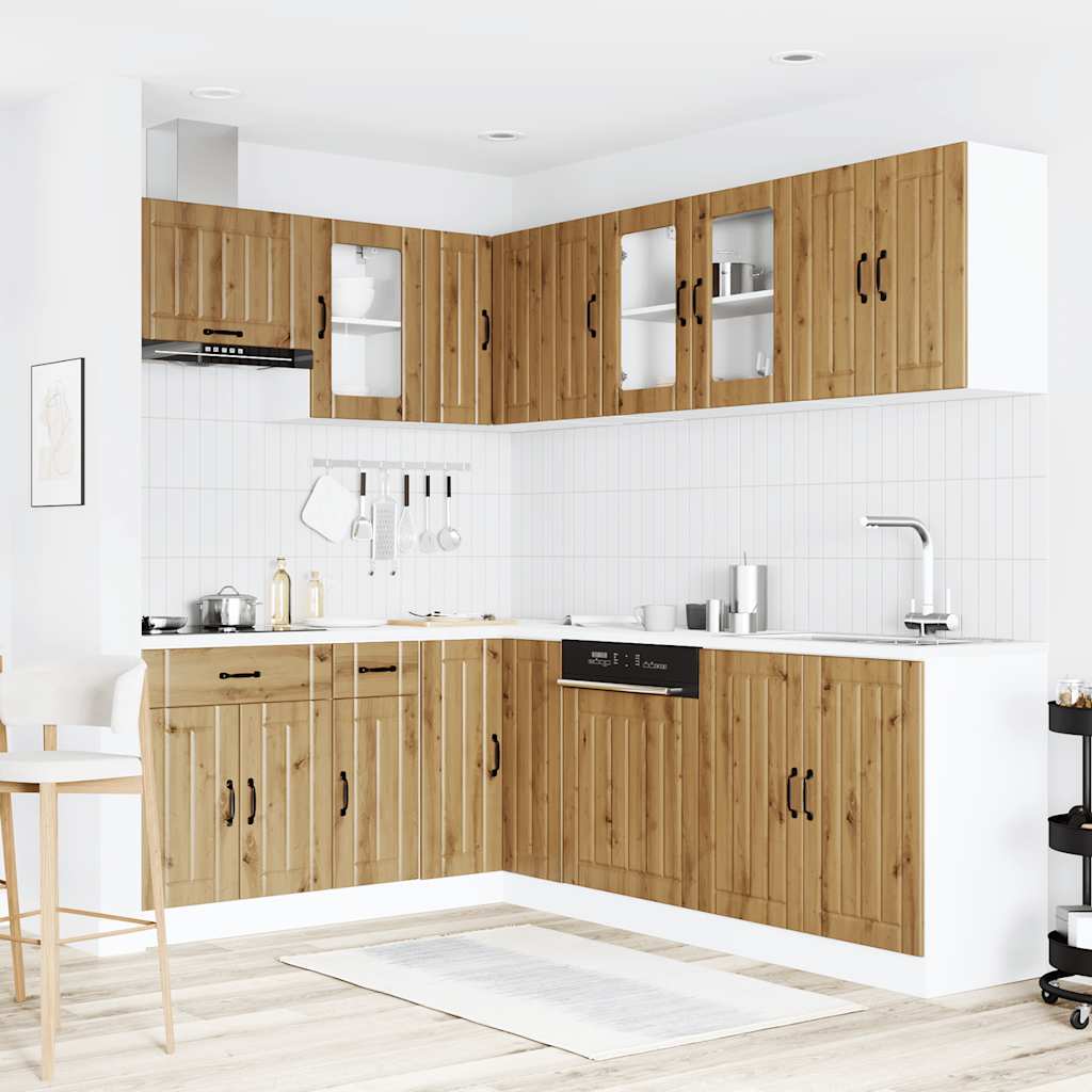 vidaXL 11-tlg. Küchenschrank-Set Lucca Artisan-Eiche Holzwerkstoff