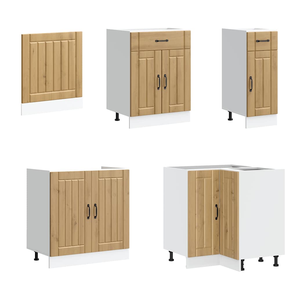 vidaXL 11-tlg. Küchenschrank-Set Lucca Artisan-Eiche Holzwerkstoff
