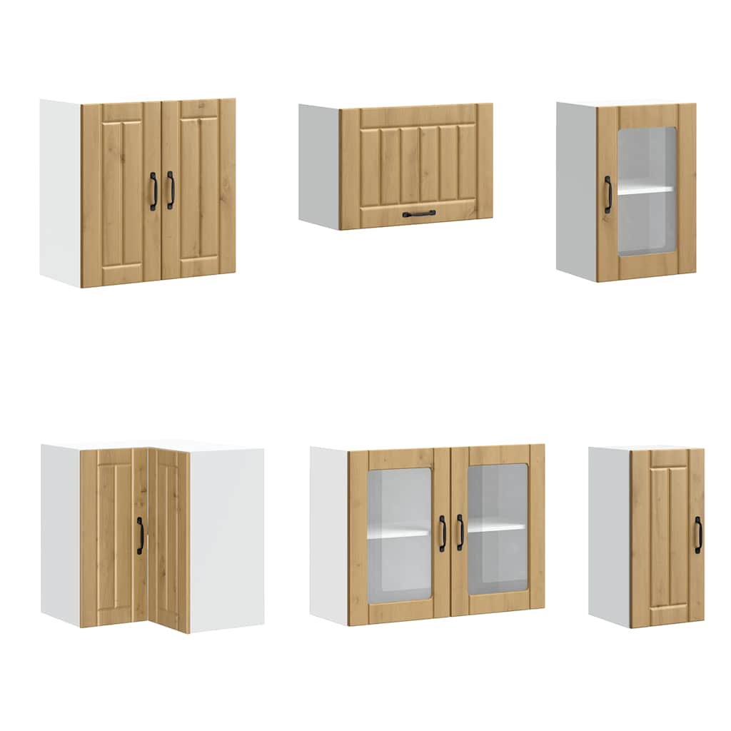 vidaXL 11-tlg. Küchenschrank-Set Lucca Artisan-Eiche Holzwerkstoff