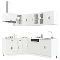 vidaXL 11-tlg. Küchenschrank-Set Porto Weiß Holzwerkstoff