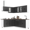 vidaXL 11-tlg. Küchenschrank-Set Porto Weiß Holzwerkstoff