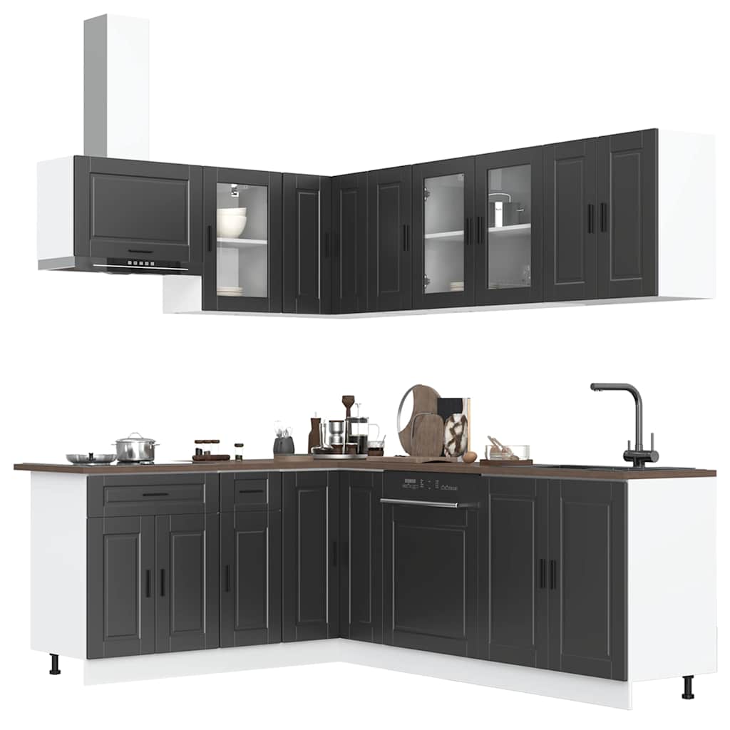 vidaXL 11-tlg. Küchenschrank-Set Porto Weiß Holzwerkstoff
