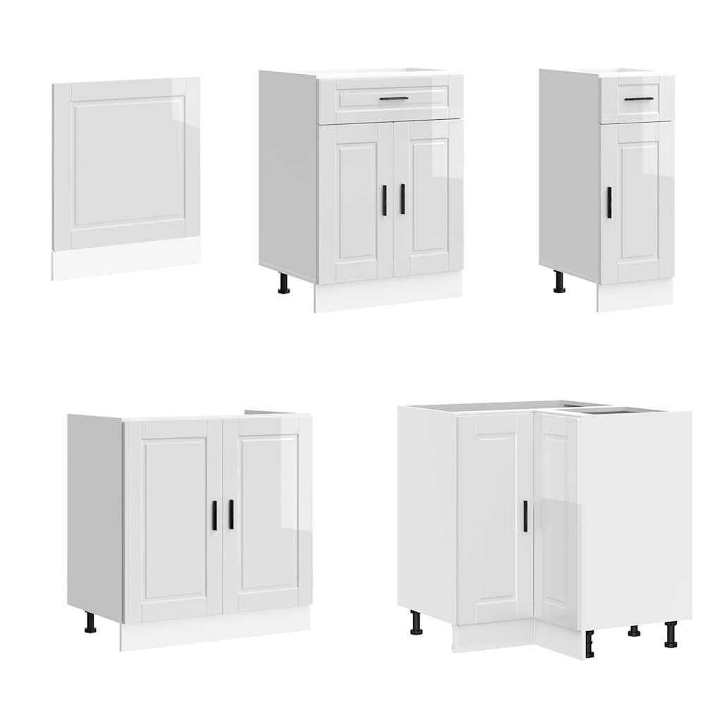 vidaXL 11-tlg. Küchenschrank-Set Porto Hochglanz-Weiß Holzwerkstoff