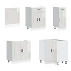 vidaXL 11-tlg. Küchenschrank-Set Porto Hochglanz-Weiß Holzwerkstoff