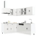 vidaXL 11-tlg. Küchenschrank-Set Porto Hochglanz-Weiß Holzwerkstoff